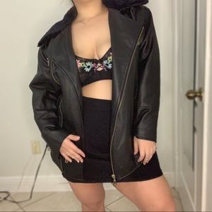 PLUS Badass Black Pu Leather Jacket